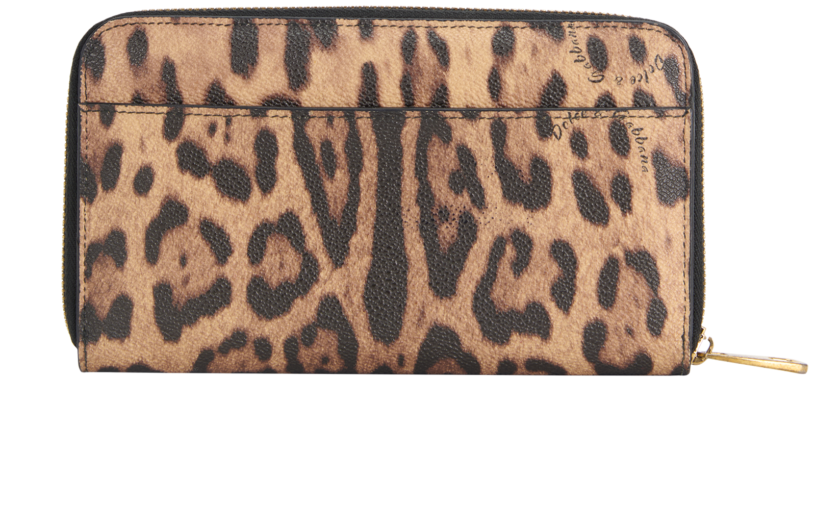 Dolce & Gabbana Leopard Print Long Zip Wallet, &pound;130, Accessories, Brown, Leather, Back view